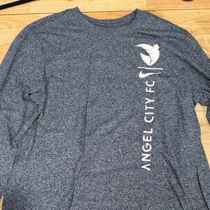 Nike Angel City FC Long Sleeve Performance Tee - Gray Heather with White Logo